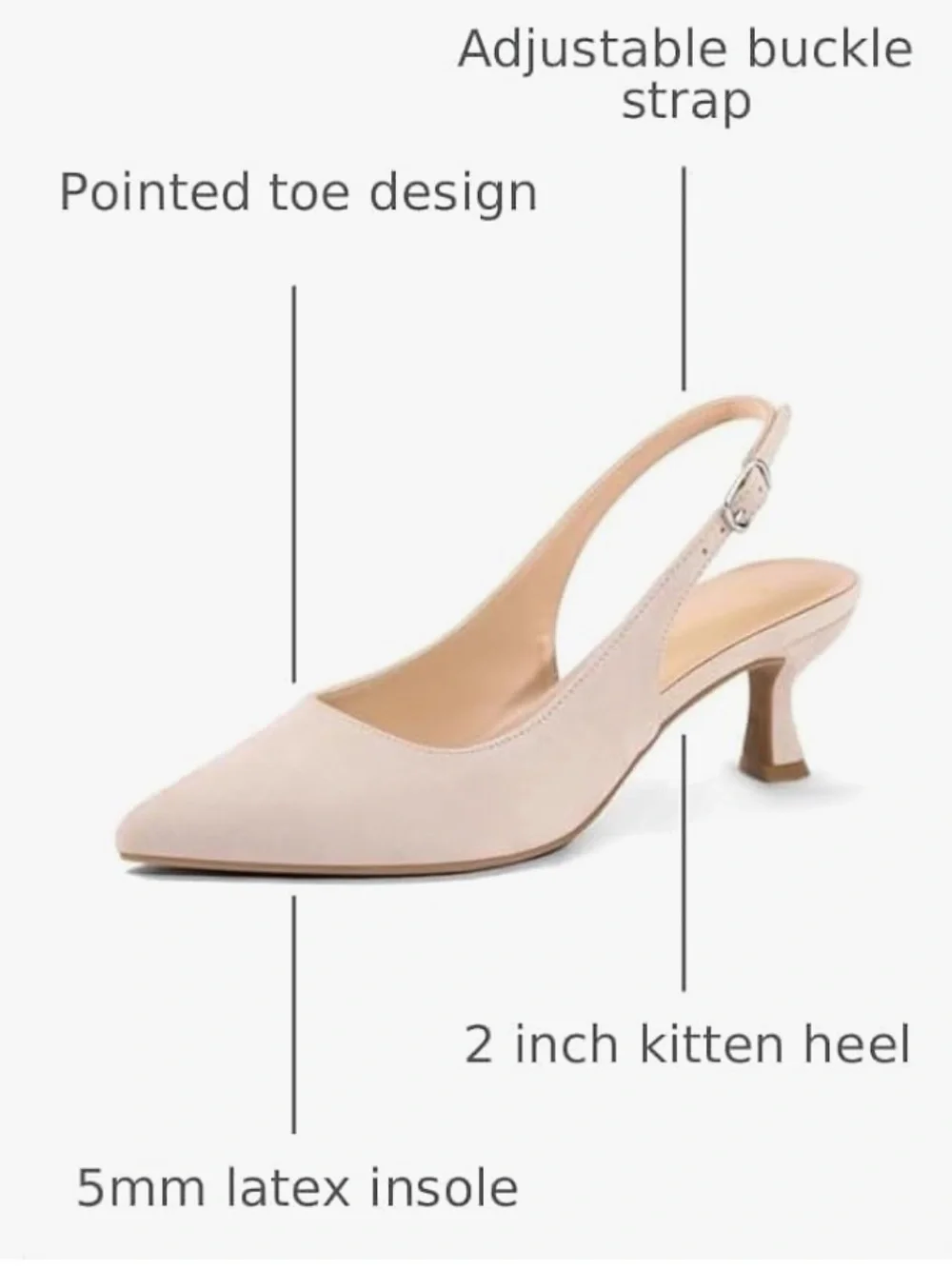 Nude color kitten heels